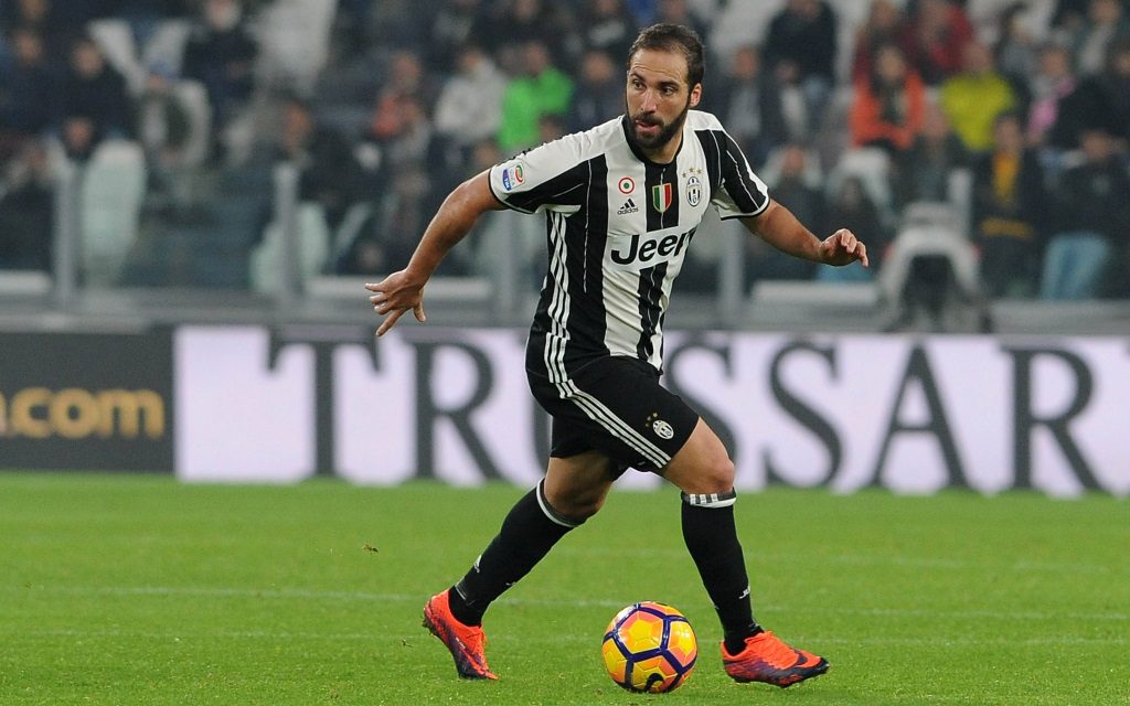 Gonzalo Higuain von Juventus Turin im Spiel gegen Samdporia Genua in der Saison 2016/17