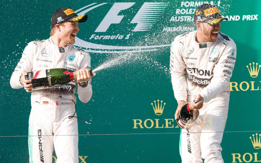 Siegerehrung beim Formel 1 GP von Australien in Melbourne 2015.