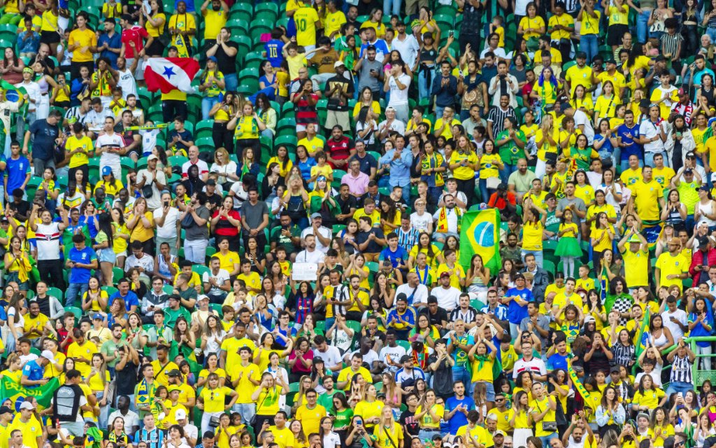 Brazilian fans during the International Friendly, LÃ¤nderspiel, Nationalmannschaft Football match between Brazil and Senegal on June 20, 2023 at Jose Alvalade stadium in Lisbon, Portugal