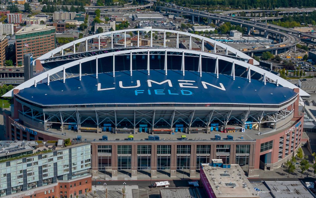 September 5, 2023, Seattle, WA, USA: Sep 05, 2023-Seattle, WA: Aerial View of Lumen Field, home of the National Football Leagues, Seattle Seahawks Seattle USA